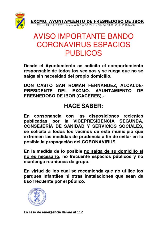 Imagen Bando Coronavirus (COVID-19).